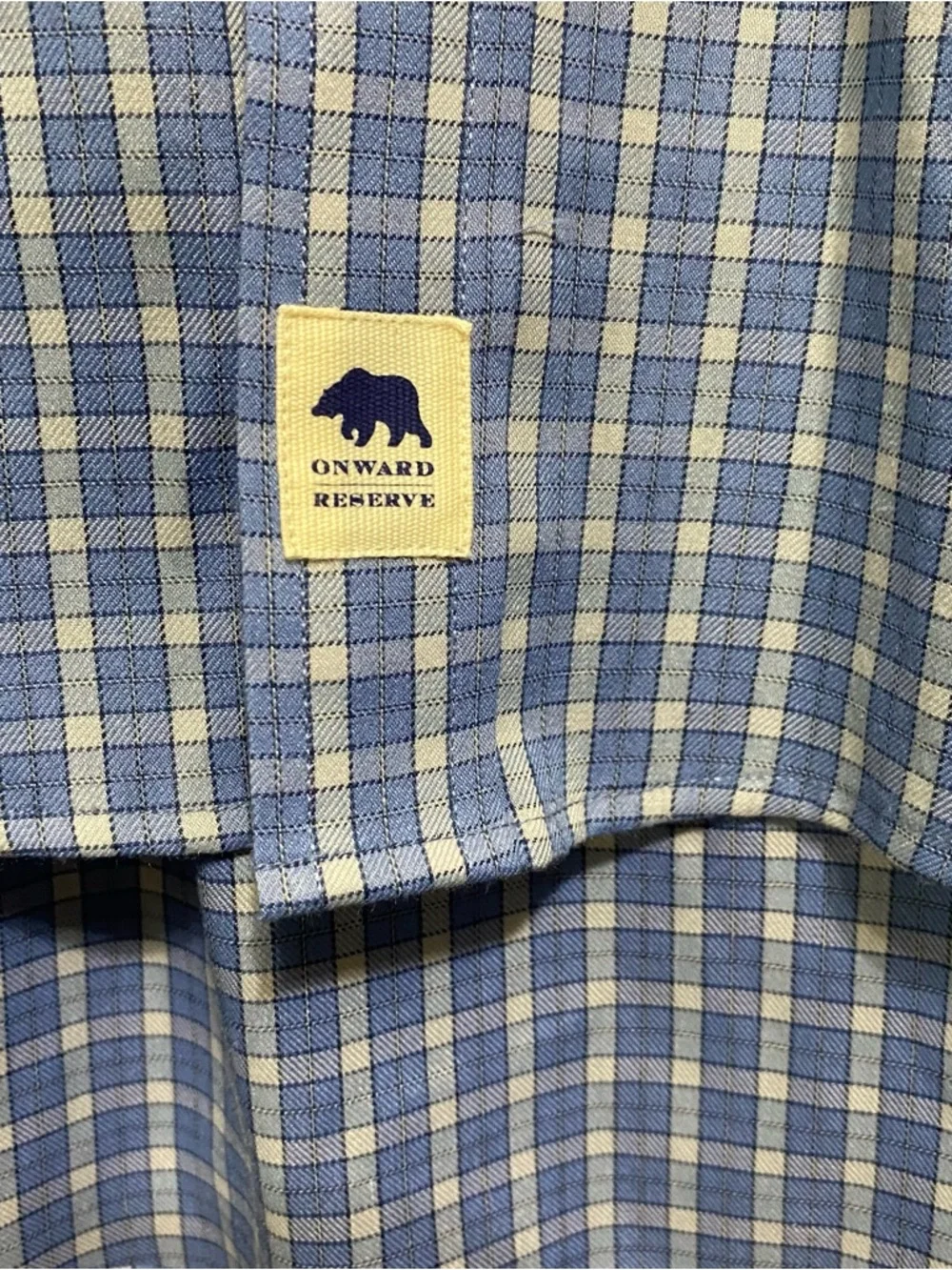 Onward Reserve Shirt Men’s XL Blue Plaid Button Up Tailored Fit